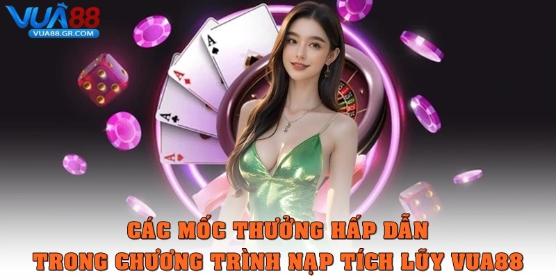 Các mốc thưởng hấp dẫn trong chương trình nạp tích luỹ tại Vua88
